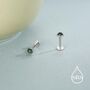 4mm Natural Moss Agate 16 G Flat Back Earrings In Sterling Silver, thumbnail 6 of 11