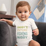 Organic Cotton Daddy's Future Fishing Buddy Baby Grow, thumbnail 2 of 6