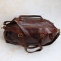 Leather Holdall Bag, Brown, thumbnail 4 of 6