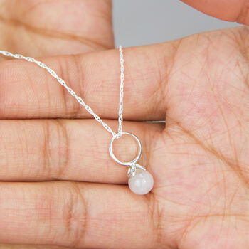 Sterling Silver Moonstone Drop Necklace, 4 of 10