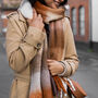 Brown Check Winter Scarf, thumbnail 1 of 5