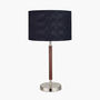 Brushed Silver And Wood Effect Table Lamp, thumbnail 2 of 8