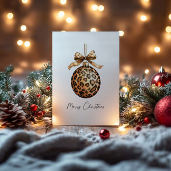 Leopard Print Christmas Card Four Pack, 2 of 3