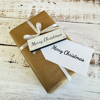 Large Merry Christmas Rubber Stamp For Holiday Crafts, 3 of 4