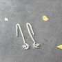 Silver Star And Moon Pull Through Threader Earrings, thumbnail 1 of 8