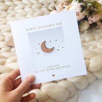 Gold Foil Moon And Back Mothers / Fathers Day Card, 2 of 4