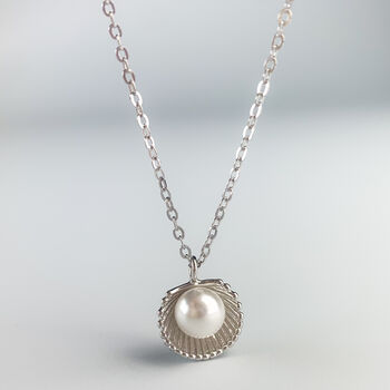 Sterling Silver Pearl And Shell Pendant Necklace, 2 of 5