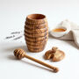 Olive Wood Honey Pot And Drizzler Set, thumbnail 1 of 5