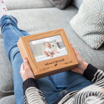 Personalised Welcome To The World Photo Keepsake Box, 2 of 3