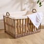 Openwork Wicker Lined Laundry Basket, thumbnail 1 of 5