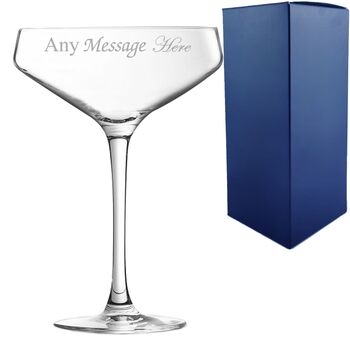 Personalised Engraved Champagne Saucer For Couple, 2 of 9