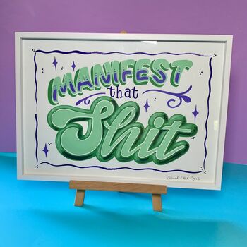 Hand Painted Poster Showcard Style ‘Manifest That Shit’, 5 of 5