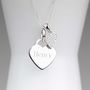 Engraved Silver Heart Necklace With Sparkly Heart, thumbnail 3 of 6