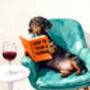 Your Own Dog Reading Book Wall Art Print, Customise Colours And Book Title, thumbnail 10 of 12