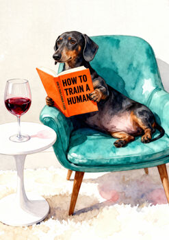 Your Own Dog Reading Book Wall Art Print, Customise Colours And Book Title, 10 of 12