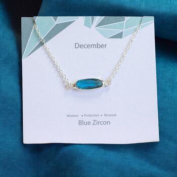 Oblong Oval Birthstone Necklace, 5 of 9