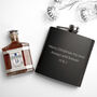 Personalised Merry Christmas Black Hip Flask, thumbnail 1 of 3