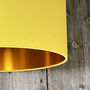 Petrol Cotton Lampshade With Gold Or Copper Foil Lining, thumbnail 8 of 10