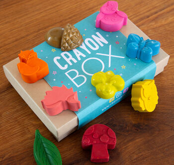 Set Of Nine Gift Boxed Woodland Wax Crayons, 2 of 5