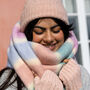 Pastel Stripe Cream Winter Scarf, thumbnail 4 of 4