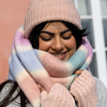 Pastel Stripe Cream Winter Scarf, 4 of 4