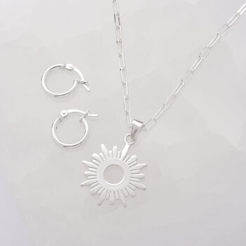 Sun Rays Necklace Sterling Silver, 6 of 8