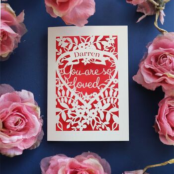 You Are So Loved Papercut Card, 5 of 12