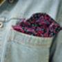 Mens Black And Pink Paisley Needlecord Pocket Square, thumbnail 7 of 9