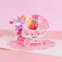Pop Up 3D Newborn Baby Girl Card, thumbnail 1 of 3