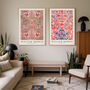 William Morris Set Of Two Pinks Honeysuckle Botanical Art Prints, thumbnail 1 of 4