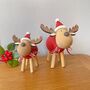 Mummy And Baby Wooden Reindeer Pair, thumbnail 1 of 5