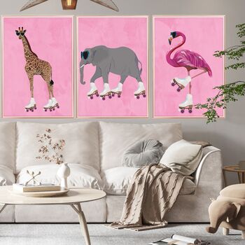 Set Of Three Custom Colour Prints Animals Wearing Shoes, 3 of 10