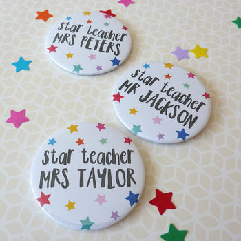 Star Teacher Personalised Magnet by LITTLE CHERUB DESIGN