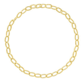 Linked Trendy Chunky Hula Necklace In 18ct Gold Vermeil, 2 of 5