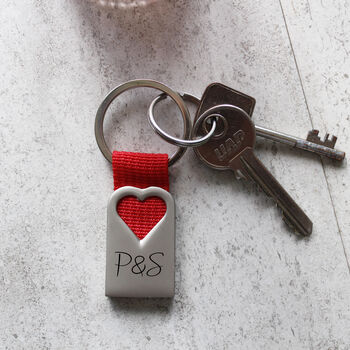 Personalised Heart Metal Keyring For Valentine's Day, 6 of 10