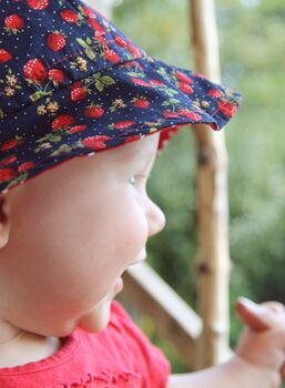 Spotty Strawberry Reversible Cotton Hat, 4 of 7