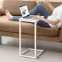 C Shaped Industrial Side Table With Metal Frame, thumbnail 1 of 10