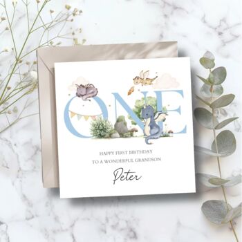 Dragons 1st Birthday Card, Blue 2nd Birthday Card For Son, Nephew, Grandson Any Relationship, 2 of 4