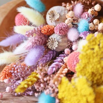 Bright Pastels Dried Flower Bouquet, 2 of 8