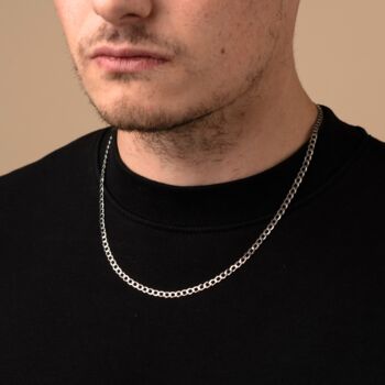 925 Sterling Silver 4mm Cuban Chain Necklace, 7 of 12