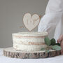 Personalised Love Heart Wooden Wedding Cake Topper, thumbnail 2 of 5
