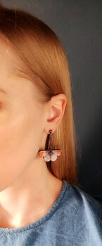 Orange Tip Butterfly Earrings, 3 of 4