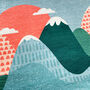 Green And Orange Mountains And Clouds Cushion Cover, thumbnail 2 of 7