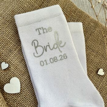 Personalised Bride Wedding Socks, 4 of 4