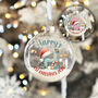 Alphabet Baby's 1st Christmas Glitter Glass Bauble, thumbnail 1 of 6