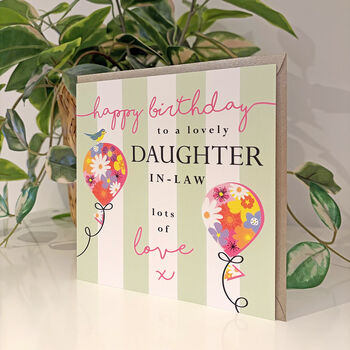 Blooming Balloon Daughter In Law Birthday Card, 2 of 3