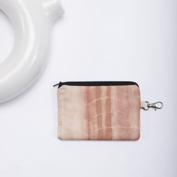Tie And Dye Brown Silk Zipped Pouch Bag, 4 of 4