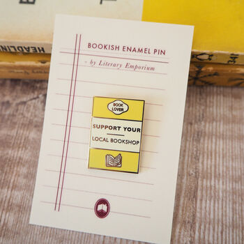 'Support Your Local Bookshop' Enamel Pin Badge, 2 of 5