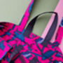 African Print Tote Bag | Pink Blue Omolara Print, thumbnail 2 of 4