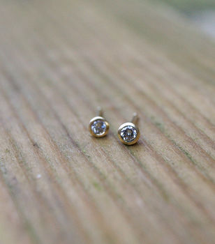 18ct Yellow Gold Diamond Earrings, 3 of 4